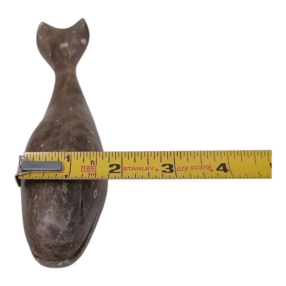 1960s Artist Dimu Soapstone Whale Carved‎ Stone Sculpture Figurine Collectible